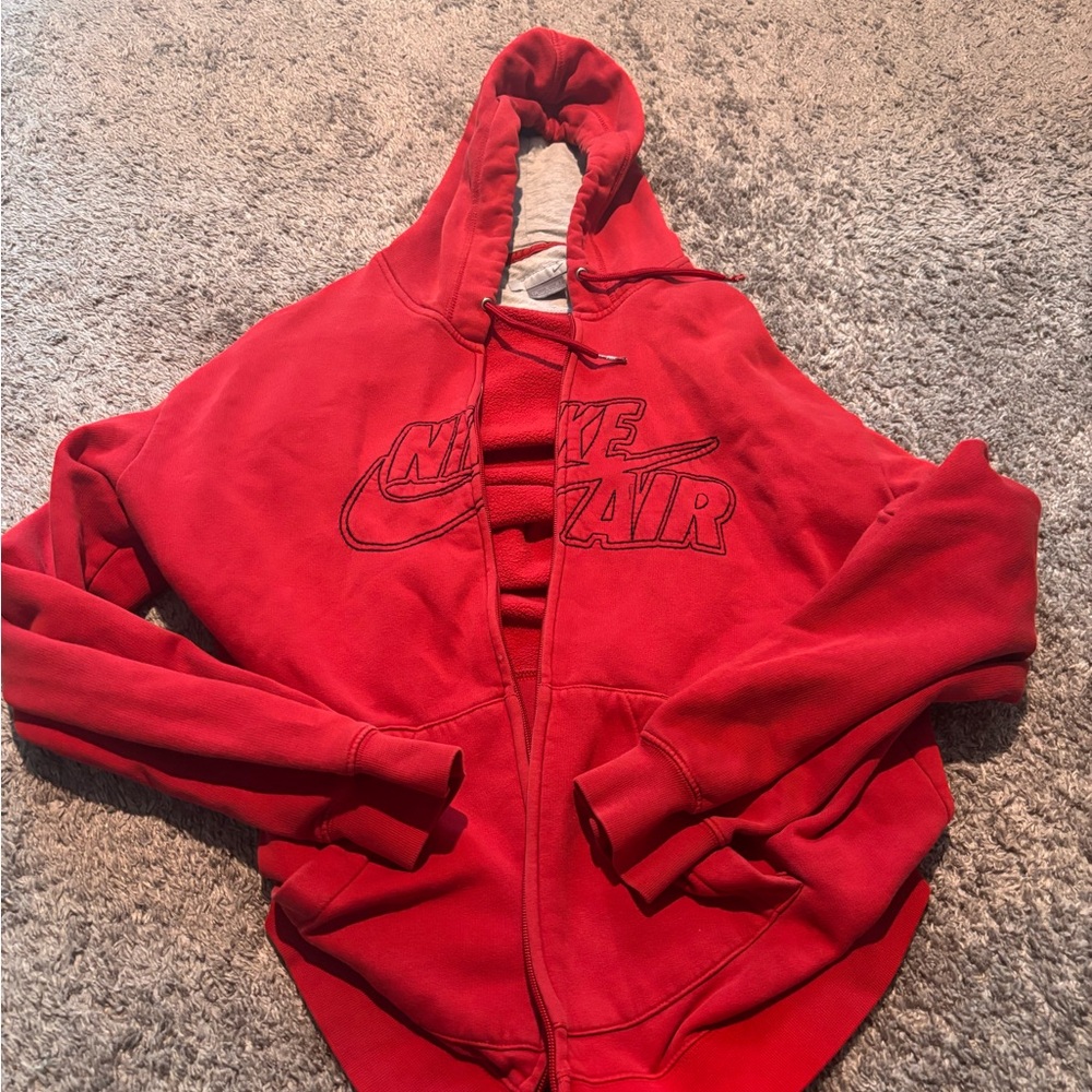 Nike Red and Gray Hoodie